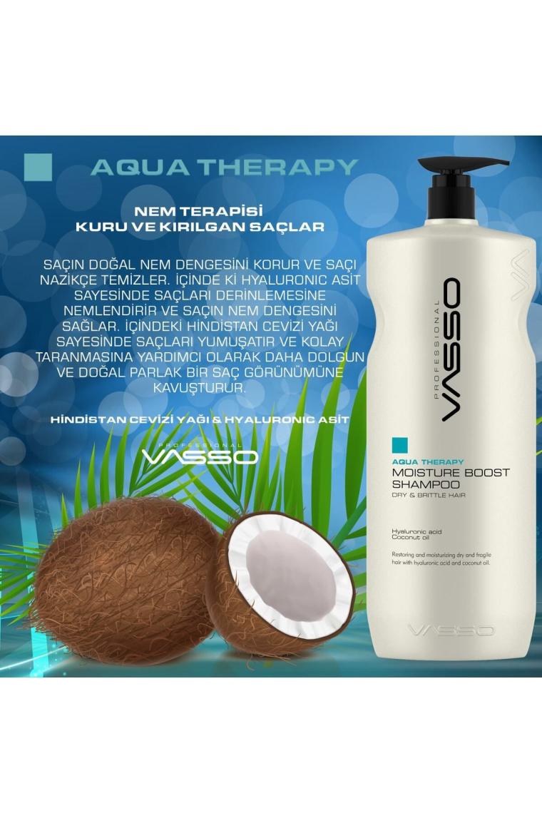 Vasso Kuru Ve Kırılgan Saçlar Için Hindistan Cevizi Yağı Özlü Nem Yükleme Şampuanı -vasso Aqua 1500 ml 8699216346662