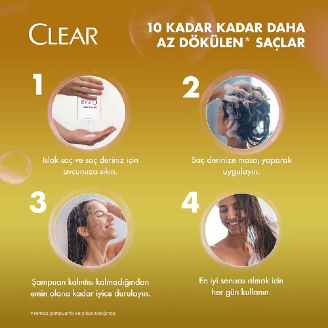 Clear Women Kepeğe Karşı Etkili Şampuan Zencefil Özü 350 ml + 180 ml