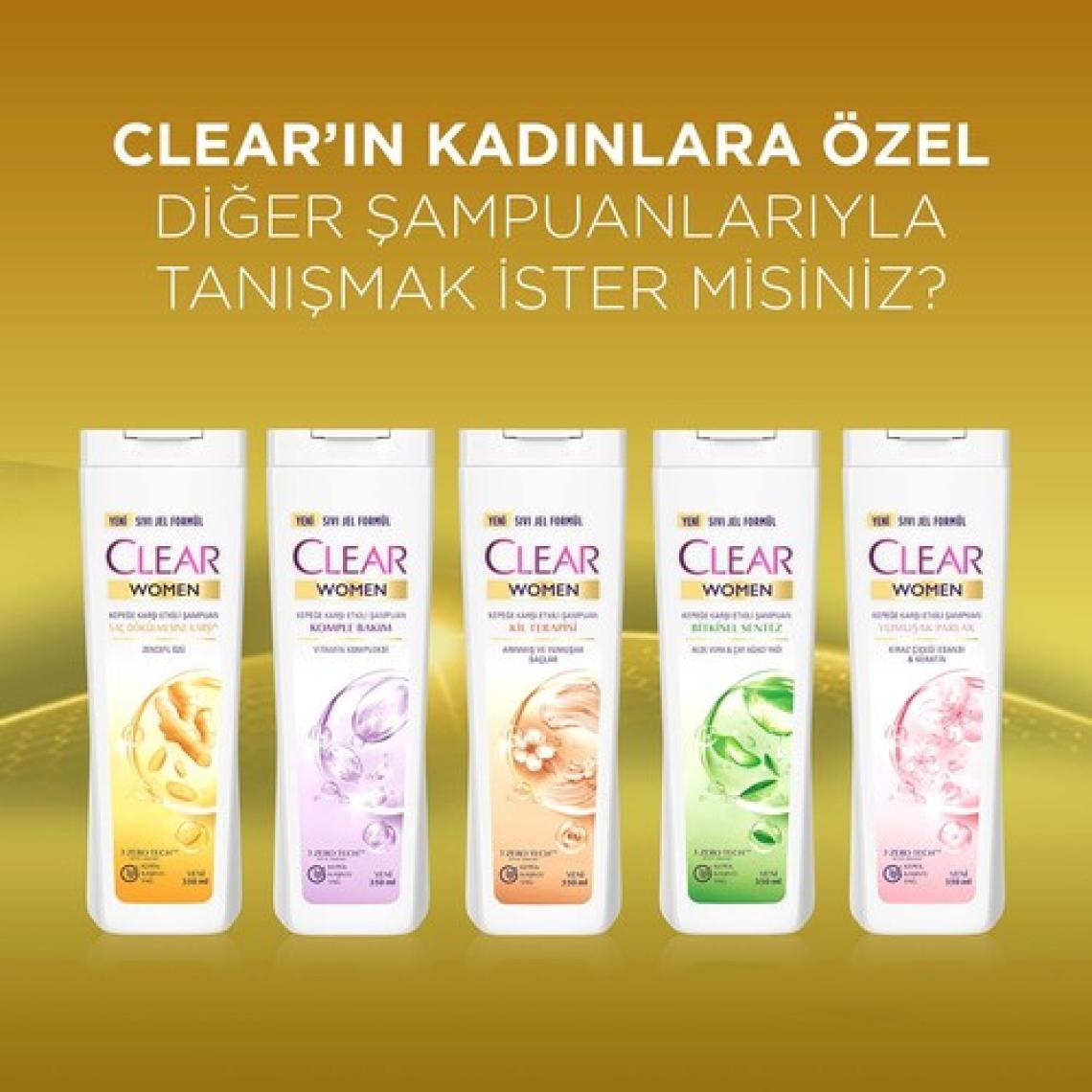 Clear Women Kepeğe Karşı Etkili Şampuan Zencefil Özü 350 ml + 180 ml