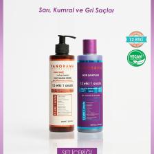Panorama Professional Professional Mor Şampuan Ve Saç Bakım Seti 8 Özel Yağ /Zengin Menekşe Pigmentleri 12 Etki 1 Arada/400 ml Şampuan + 400 ml Saç Bakım Kremi 2'Li Set Turunculaşma Karşıtı