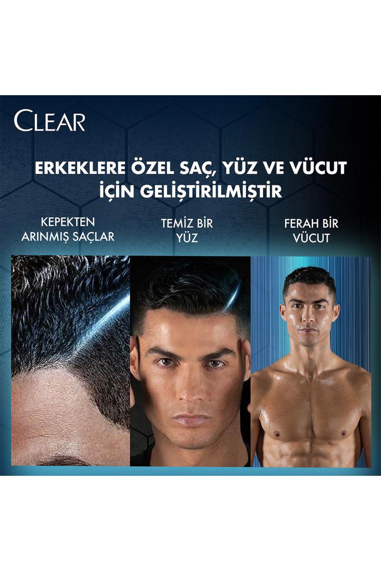 Clear Men 3 in 1 Şampuan & Duş Jeli Arındırıcı Kömür 350 ml