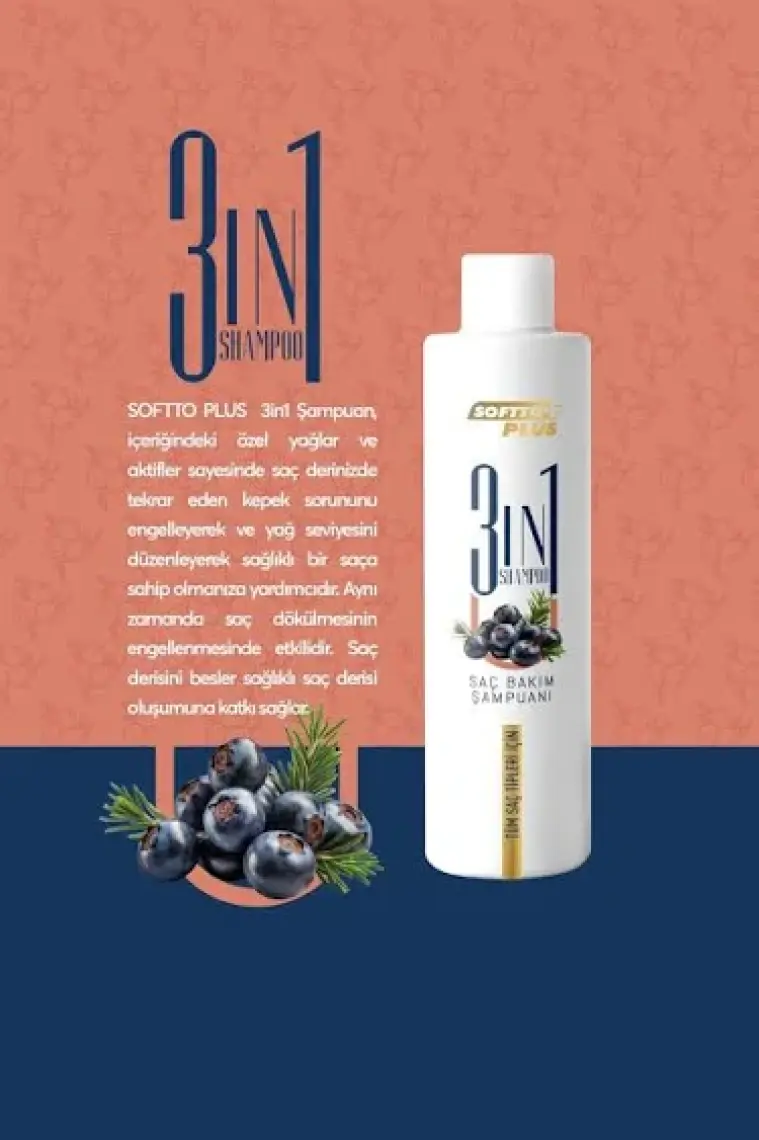 Softto Plus 3 In 1 Saç Bakım Şampuanı 250 ml