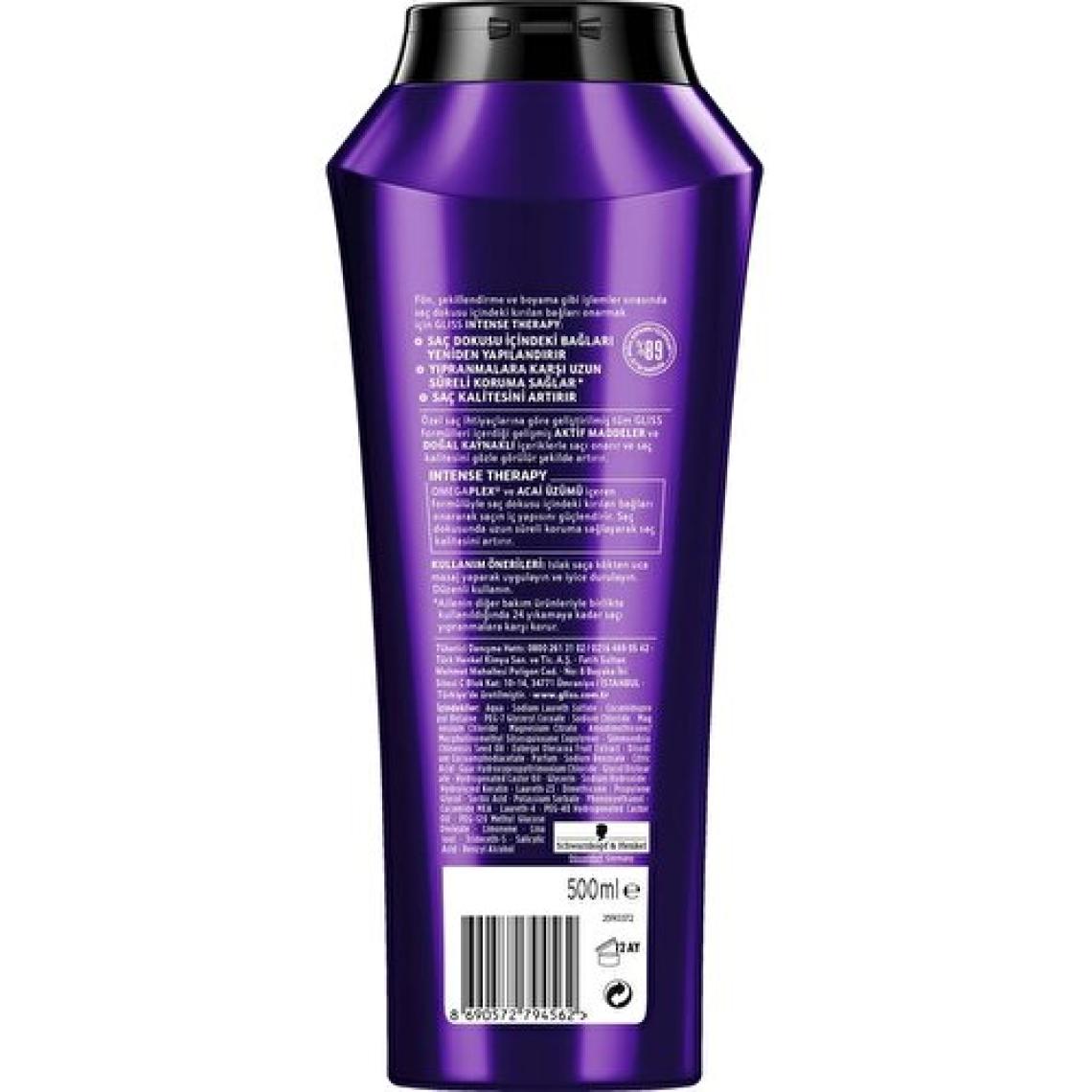 Gliss Intense Therapy Yeniden Yapılandırıcı Şampuan - Omega Plex ve Acai Üzümü ile 500 ml