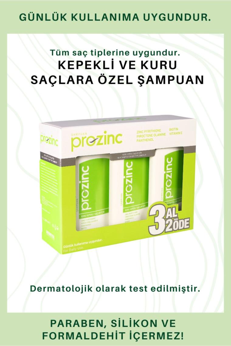 ProZinc Yeşil Kuru Saçlar için Nemlendirici Şampuan 3x300 ml