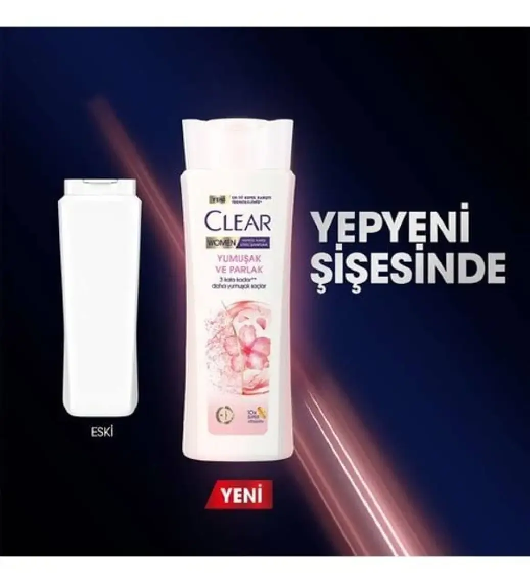 Clear Women Kepeğe Karşı Etkili Şampuan Yumuşak ve Parlak 350 ml