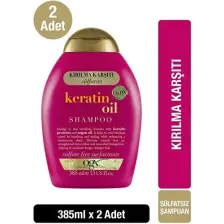 ogx kirilma karşiti keratin oil sülfatsiz şampuan 385 ml x2