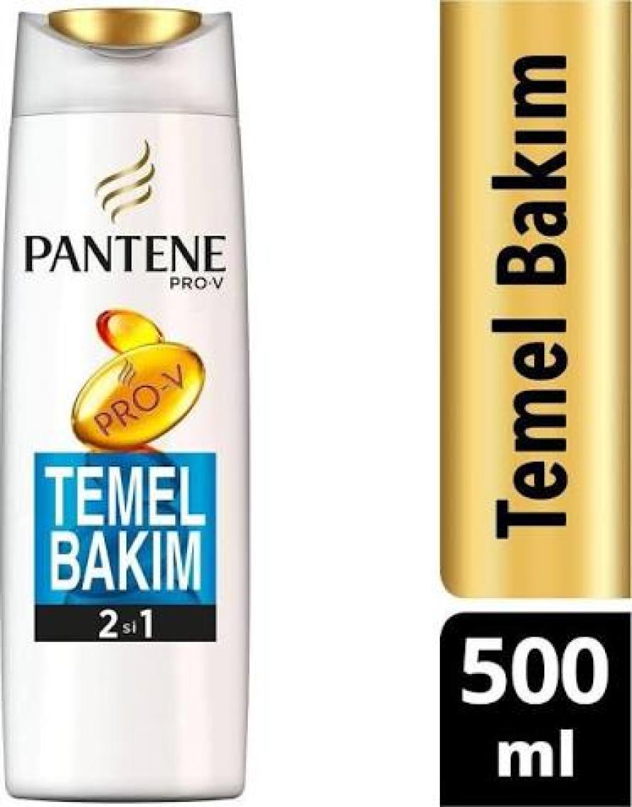 Pantene 2'si 1 Arada Şampuan ve Saç Bakım Kremi Temel Bakım 500 ml