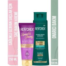 Restorex Speed Strong Saç Kremi 250 Ml&keratin ve Argan Şampuan 500 ml