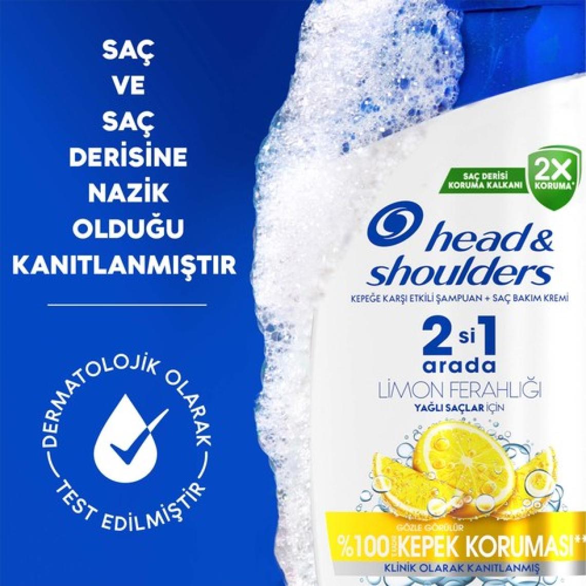 Head & Shoulders Limon Ferahlığı Kepek Karşıtı yağlı saçlar Günlük Kullanım 330ML Şampuan