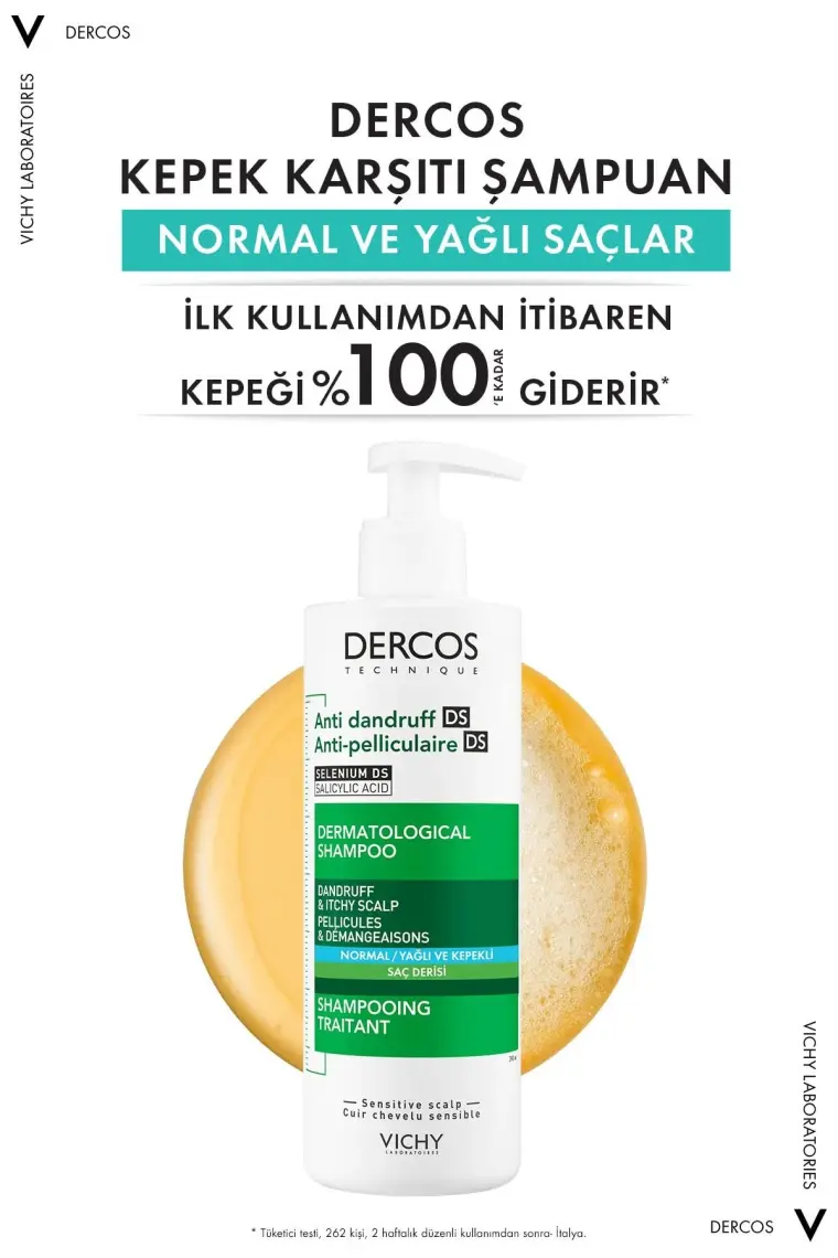 Vichy Dercos Şampuan Normal/Yağlı ve Kepekli 390 ml K6022