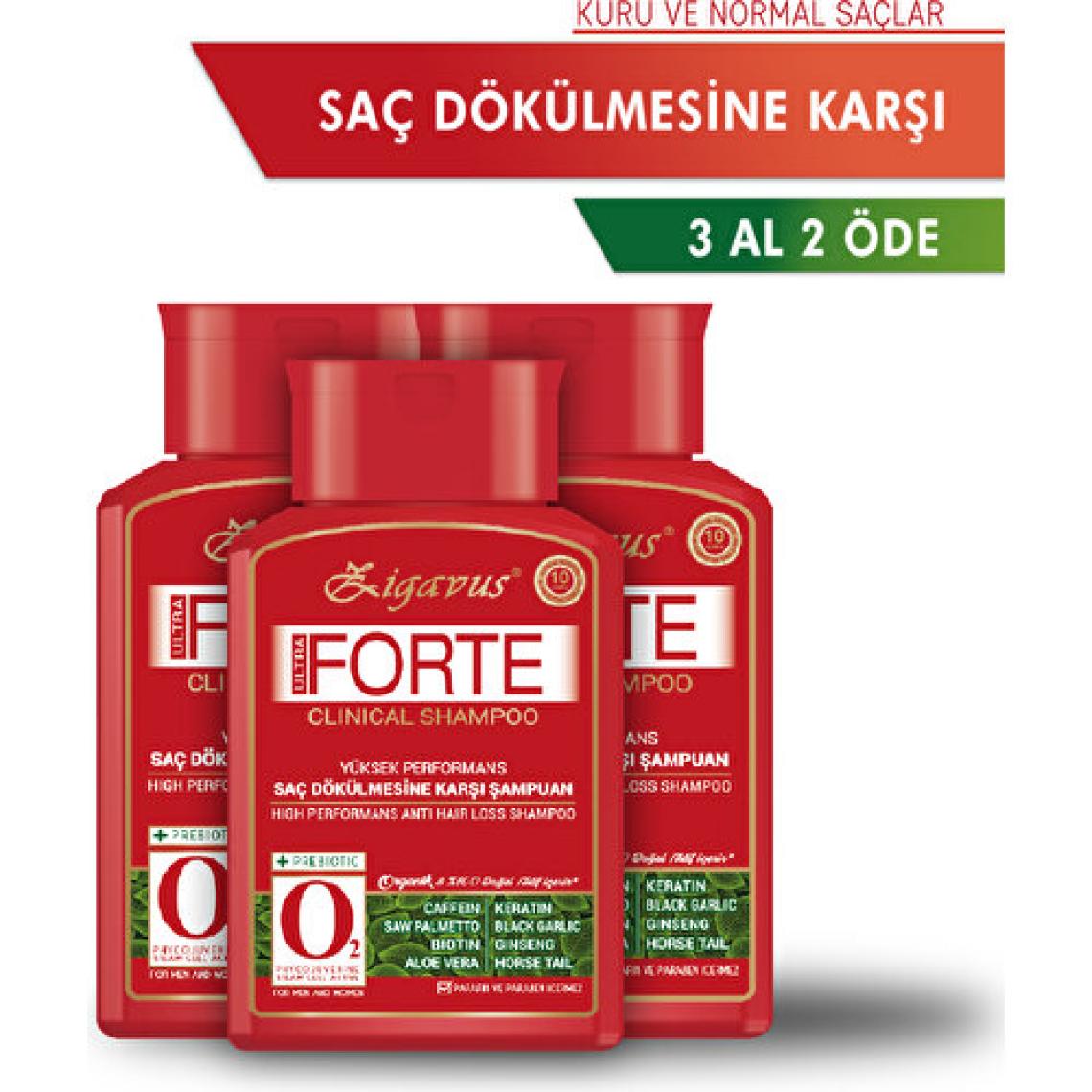 Zigavus Forte Ultra Clinical Yağlı Saçlar 300 ml 3 Al 2 Öde Şampuan
