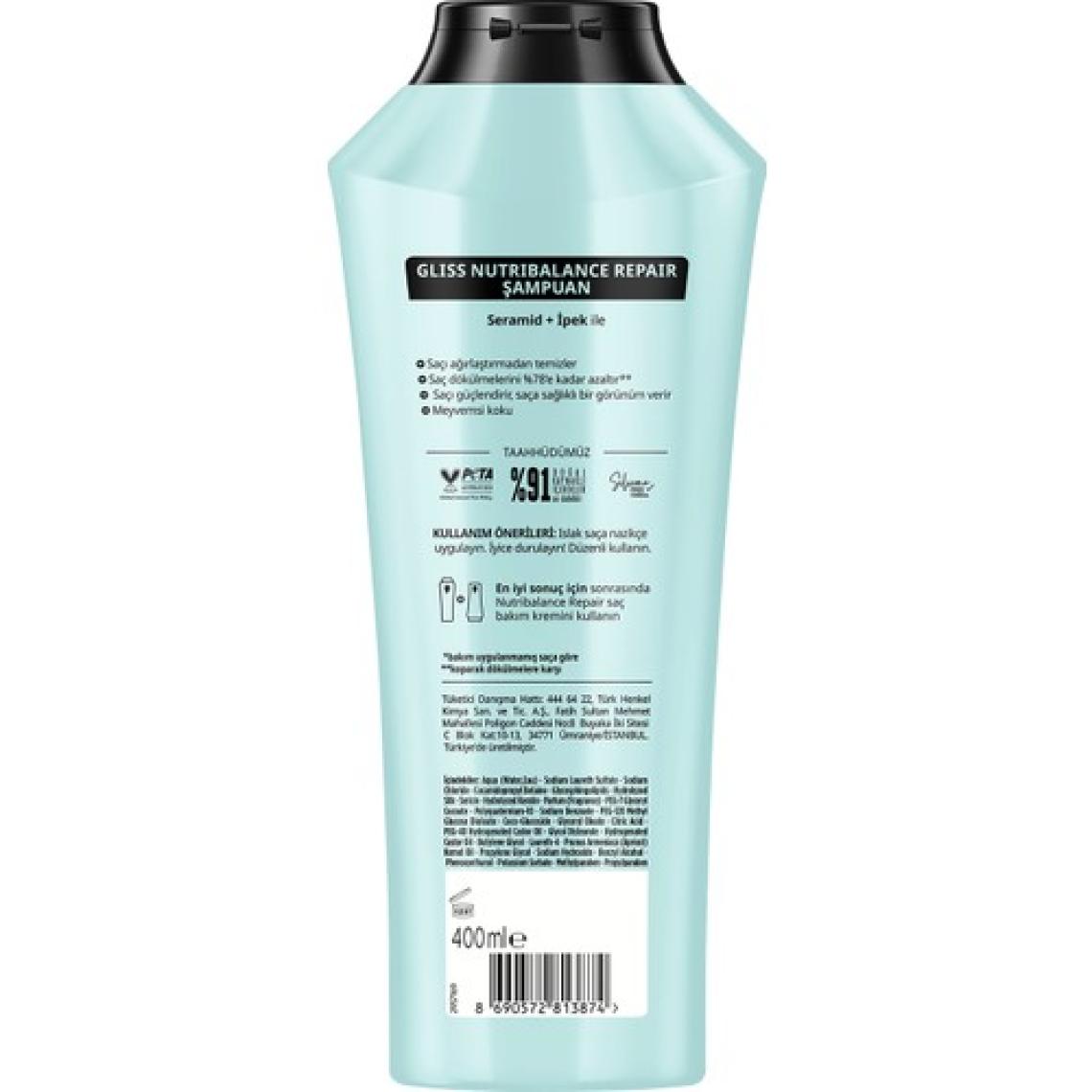 Schwarzkopf Gliss Nutribalance Repair Şampuan 400 Ml
