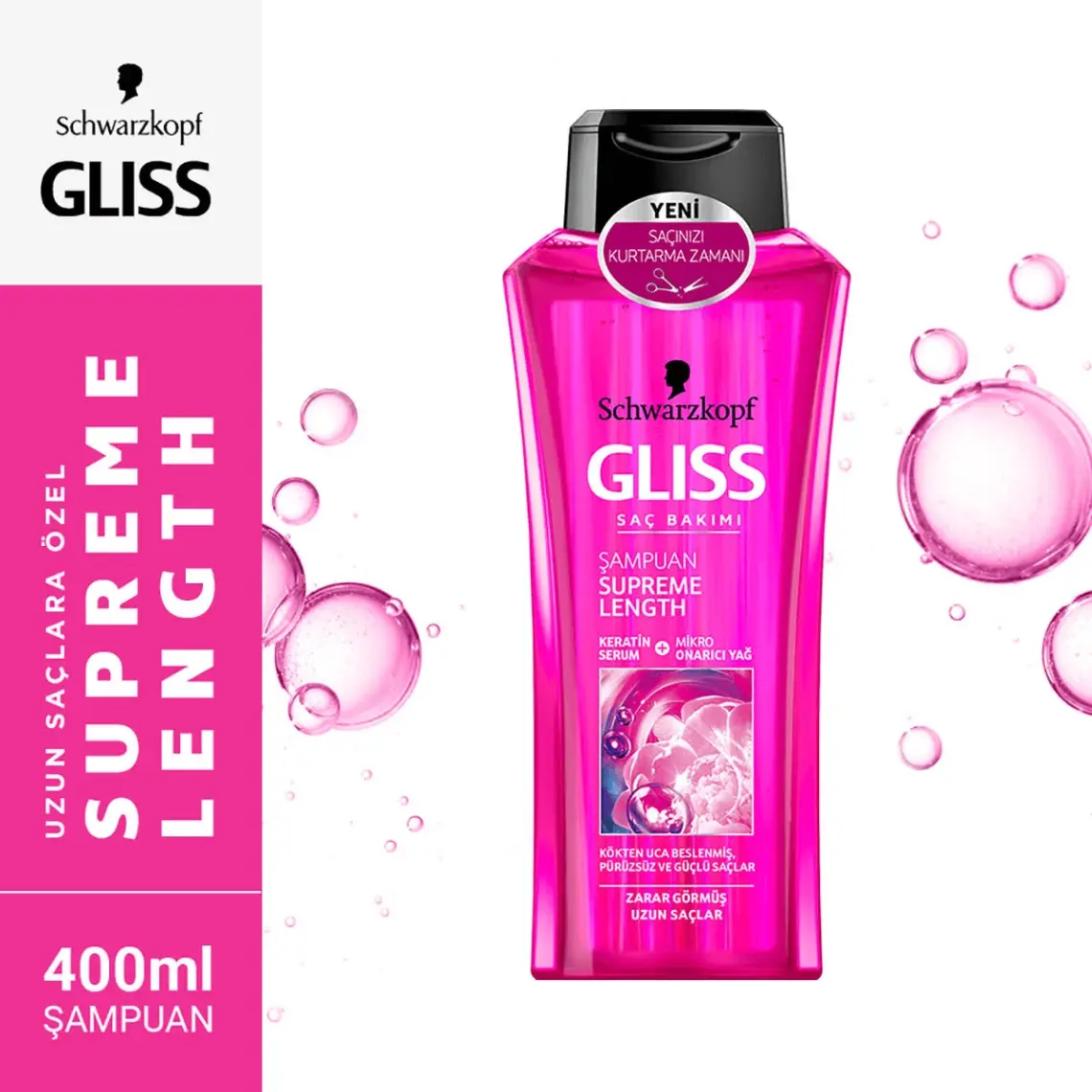 Schwarzkopf Gliss Supreme Length Koruyucu Şampuan 400 Ml