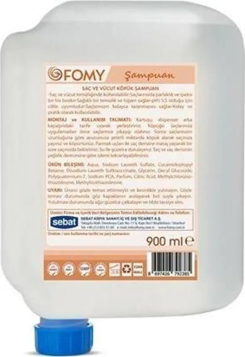 Fomy Saç ve Vücut Köpük Şampuan 900 ml
