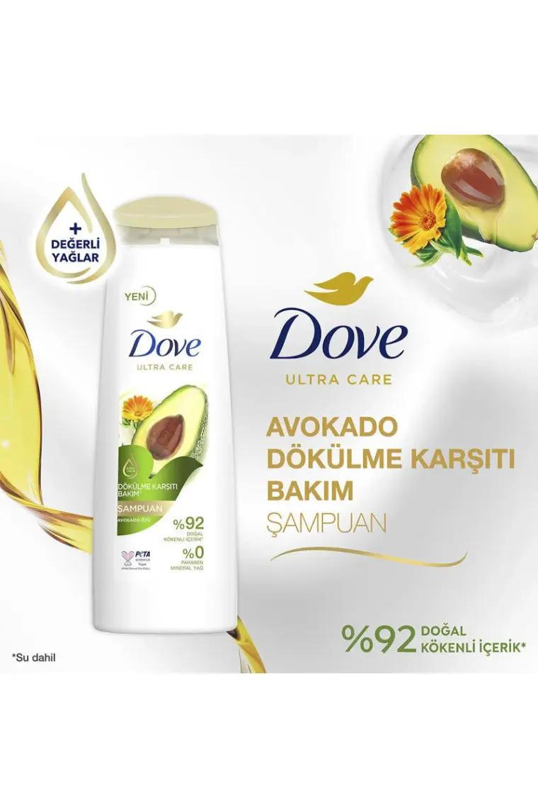 Dove Ultra Care Saç Bakım Şampuanı Bakım Avokado Özü 400 ml