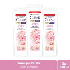 Clear Kadınlara Özel Yumuşak Parlak Kiraz Çiçeği Şampuan 600 Ml. 3lü Set