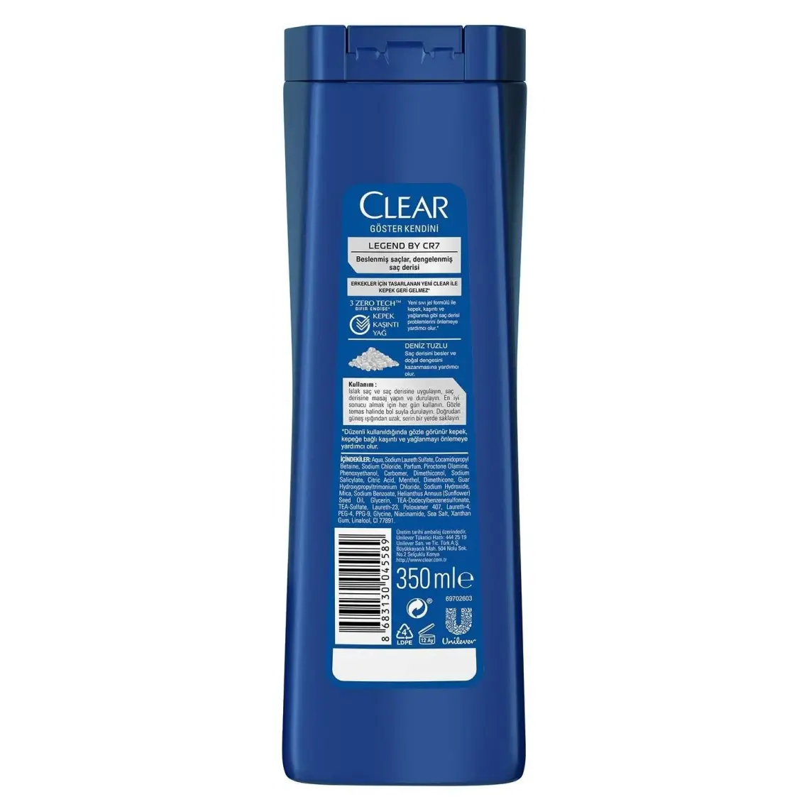 Clear Men Kepeğe Karşı Etkili Şampuan Legend By CR7 350 ml