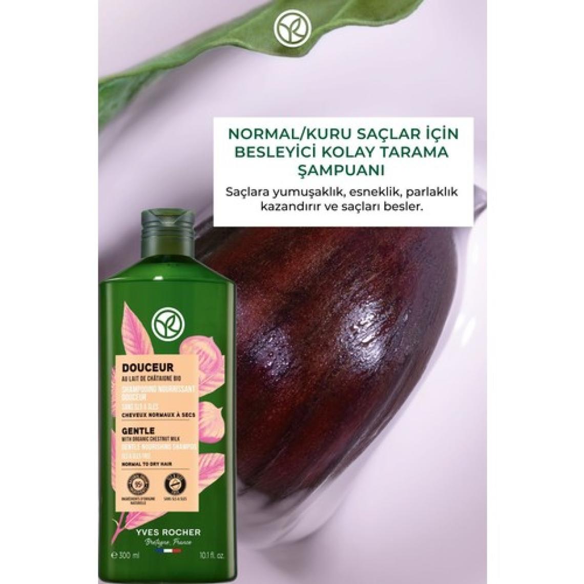 Yves Rocher Besleyici Kolay Tarama Şampuanı - Normal  Saçlar / Douceur- SLS&SLES içermez & Tuzsuz & Vegan -300ml