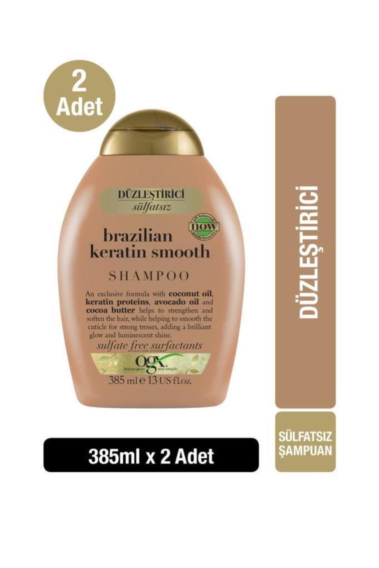 Düzleştirici Brazilian Keratin Smooth Sülfatsız Şampuan 385 ml x2