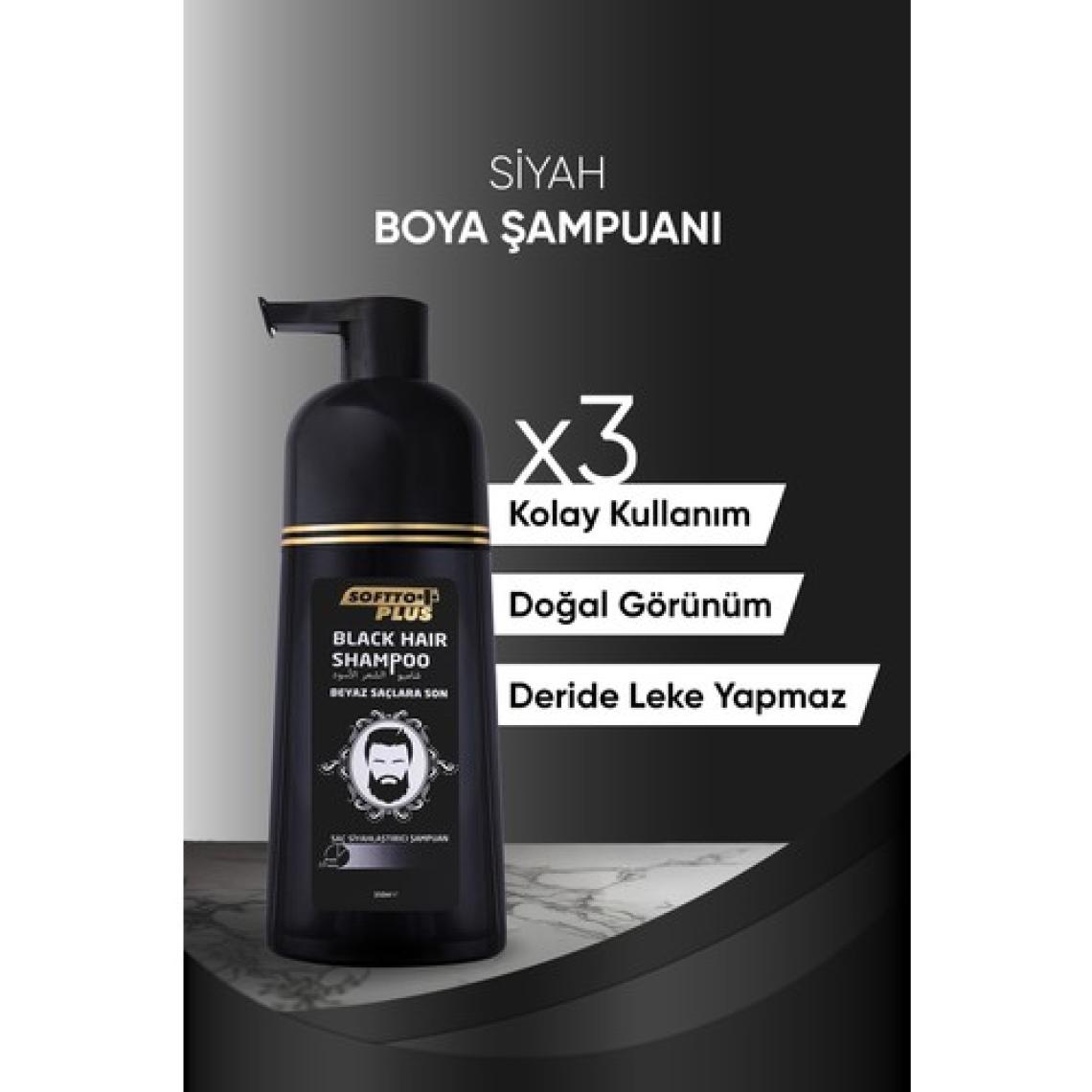 Softto Plus Black Hair Doğal Görünümlü Saç Siyahlaştırıcı Şampuan 350 ml