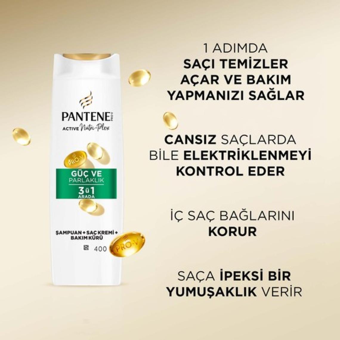 Pantene Güç Ve Parlaklık 3'ü 1 Arada Şampuan 400Ml
