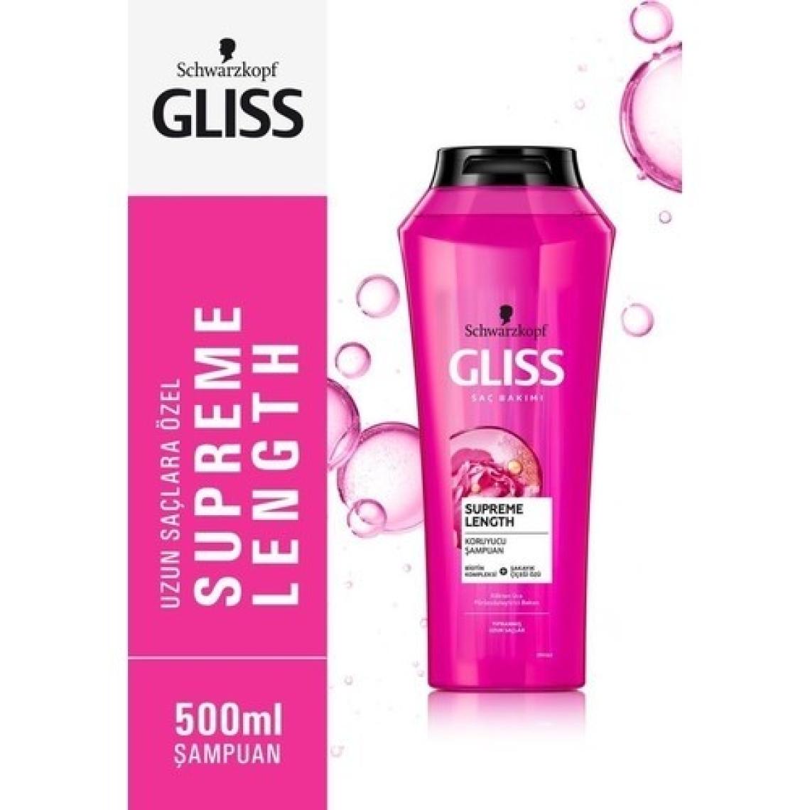 Gliss Supreme Length Koruyucu Şampuan - Biotin Kompleksi ve Şakayık Çiçeği Özü ile 500 ml