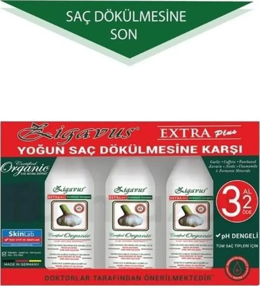 Zigavus Extra Plus Sarımsaklı Şampuan - Dökülmeyi Önleyici, Tüm Saç Tiplerine Uygun, Saç Köklerini Besler, 250 ml