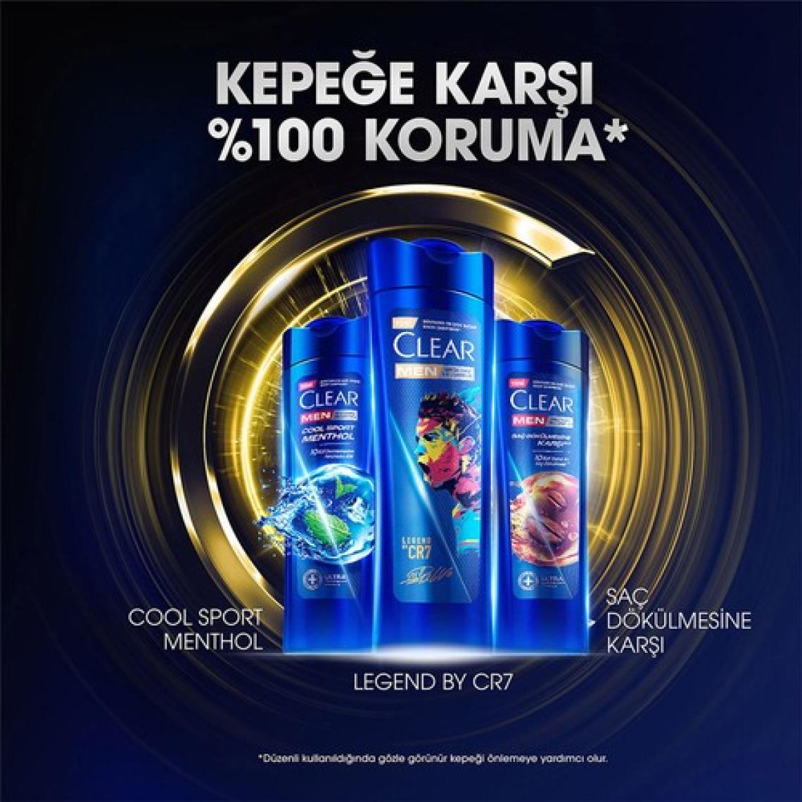 Clear Men Kepeğe Karşı Etkili Şampuan Legend By CR7 Cristiano Ronaldo 350 ml x3