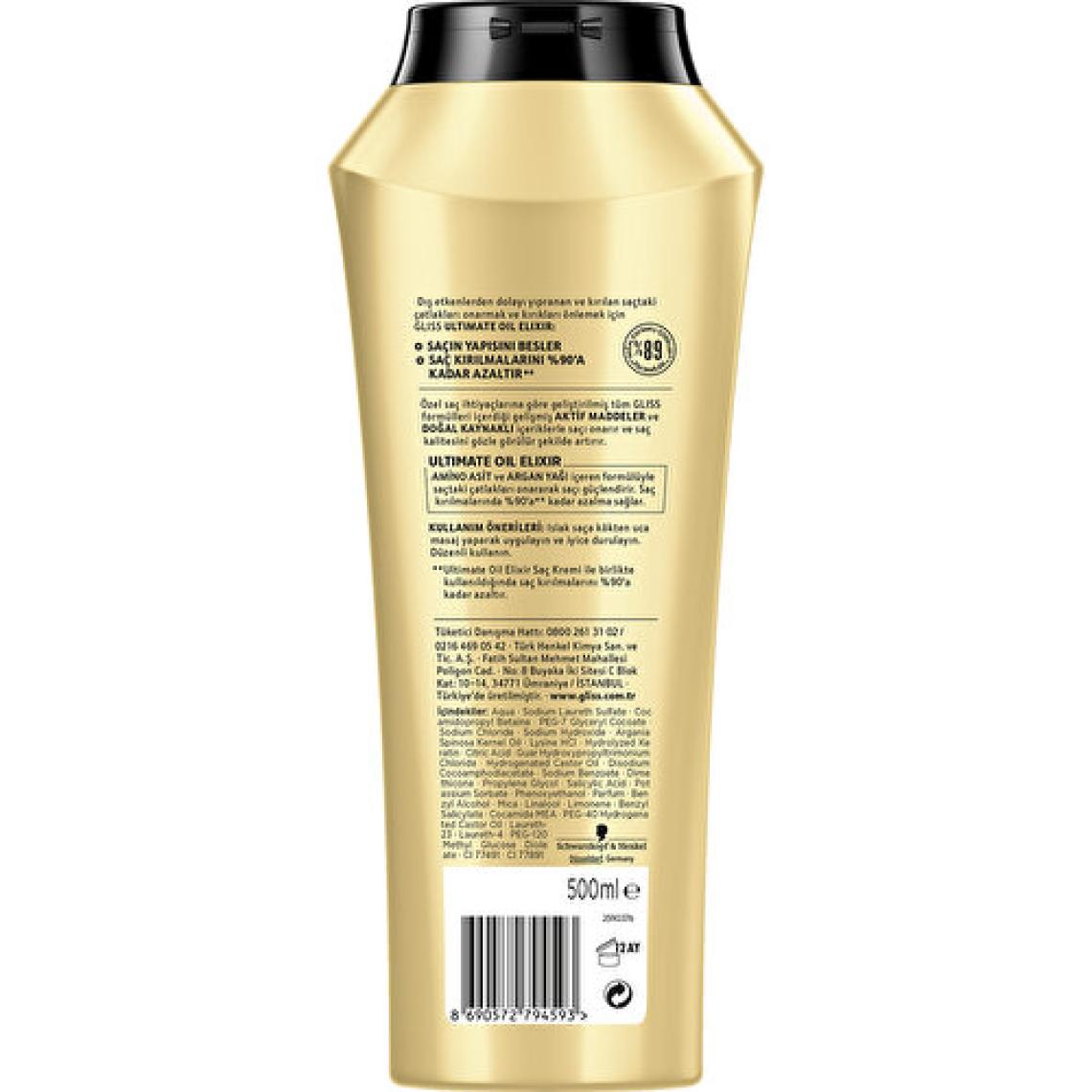 Gliss Ultimate Oil Elixir Besleyici Şampuan - Aminoasit ve Argan Yağı ile 500 ml