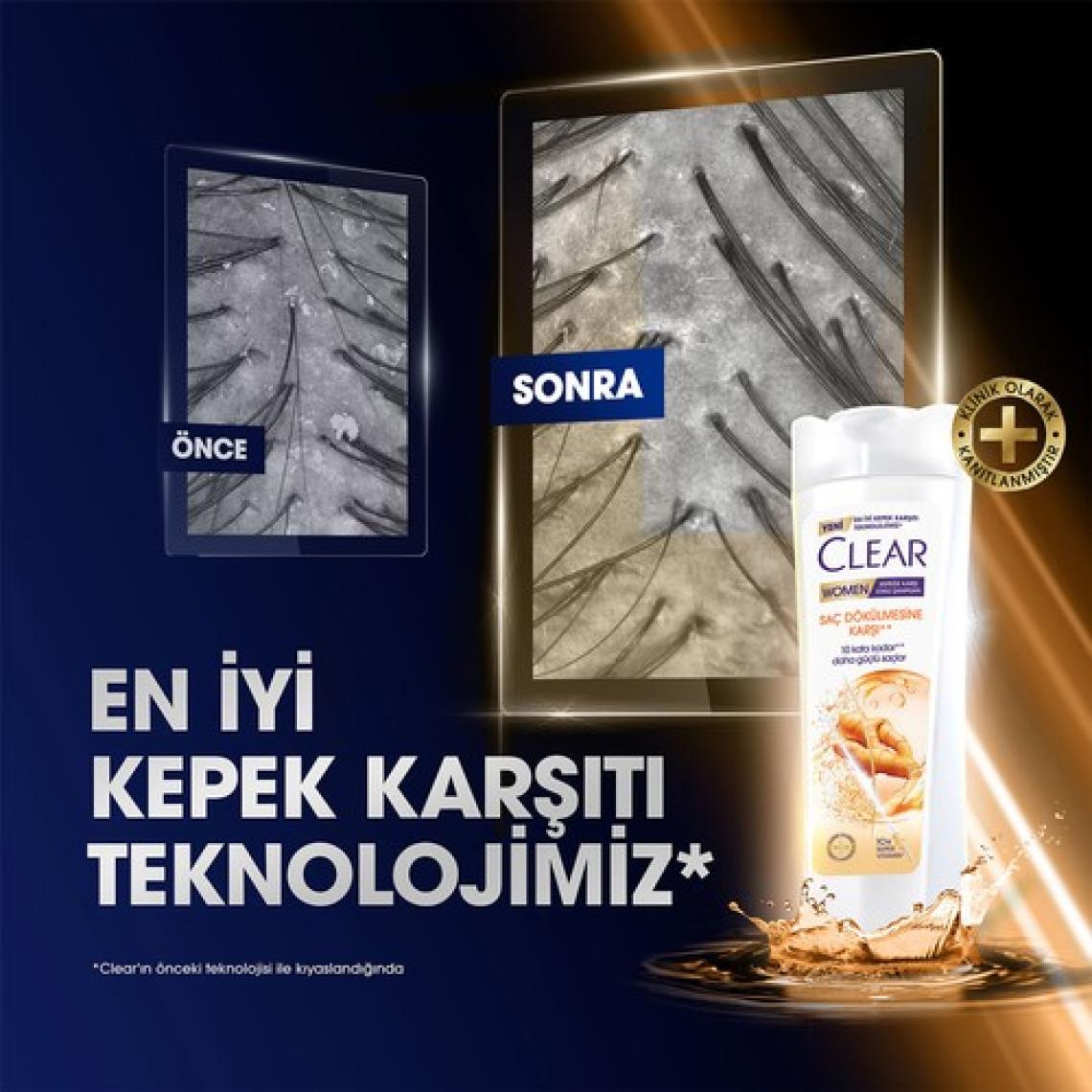 Clear Women Kepeğe Karşı Etkili Şampuan Saç Dökülmesine Karşı 350 ml