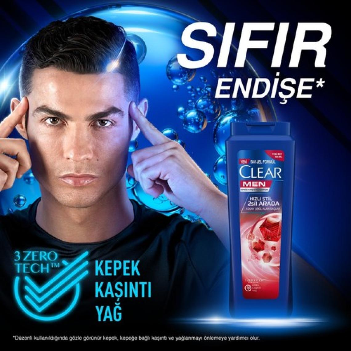 Clear Men Kepeğe Karşı Etkili Şampuan Hızlı Stil 2si1 Arada 485 ml - 3'lü Avantaj Paketi