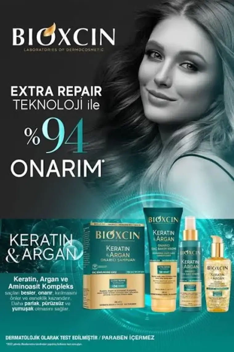 Bioxcin Keratin & Argan Onarıcı Şampuan 300 ml - Yıpranmış ve Hasar Görmüş Saçlar 2 Li Avantaj Seti