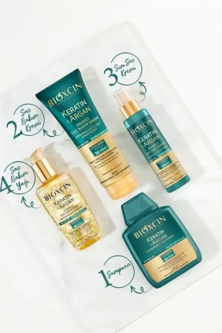 Bioxcin Keratin & Argan Onarıcı Şampuan 300 ml - Yıpranmış ve Hasar Görmüş Saçlar 2 Li Avantaj Seti