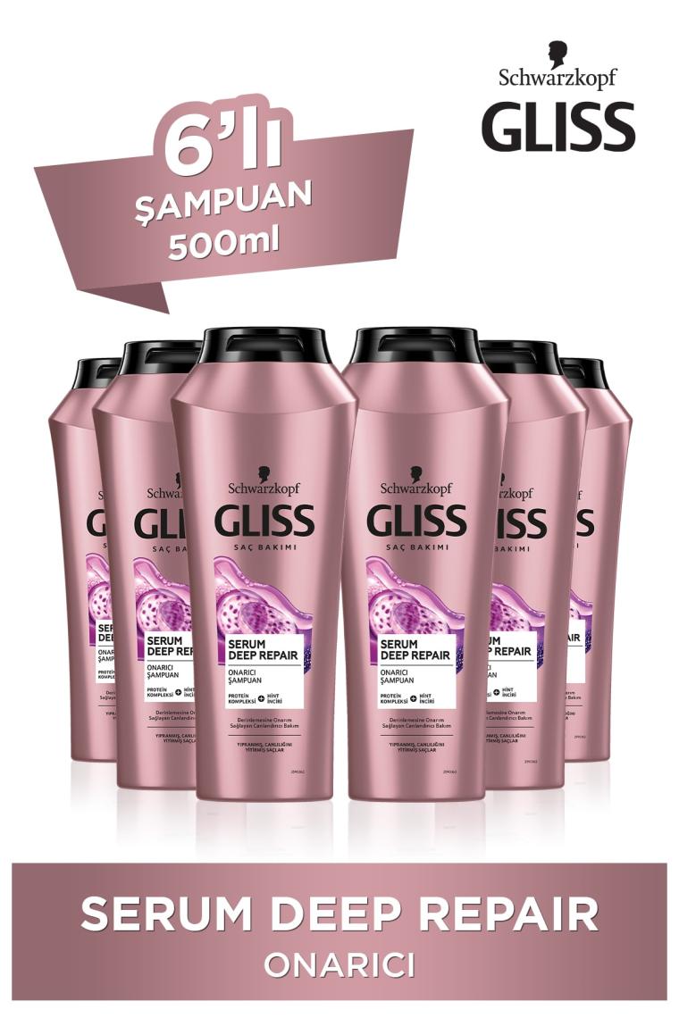 Serum Deep Repair Onarıcı Şampuan - Protein Kompleksi Ve Hint Inciri Ile 500 ml X 6 Adet