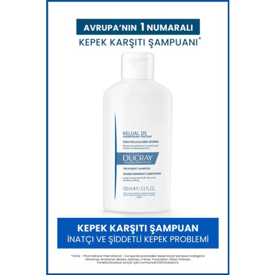 Ducray Kelual DS Yoğun Kepek Önleyici Şampuan - Boyalı Saçlar için Dermatolojik Bakım, 100 ml