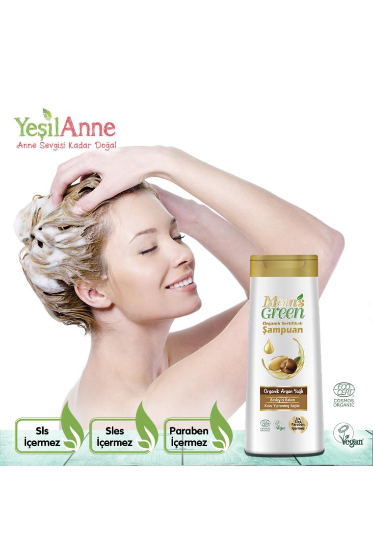 Mom's Green 2'li Set Organik Argan Yağlı Şampuan 400 +400 ml