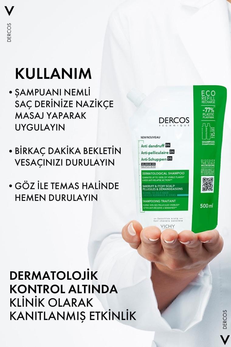 Vichy Dercos Normal ve Yağlı Saçlar Şampuan 500 ml