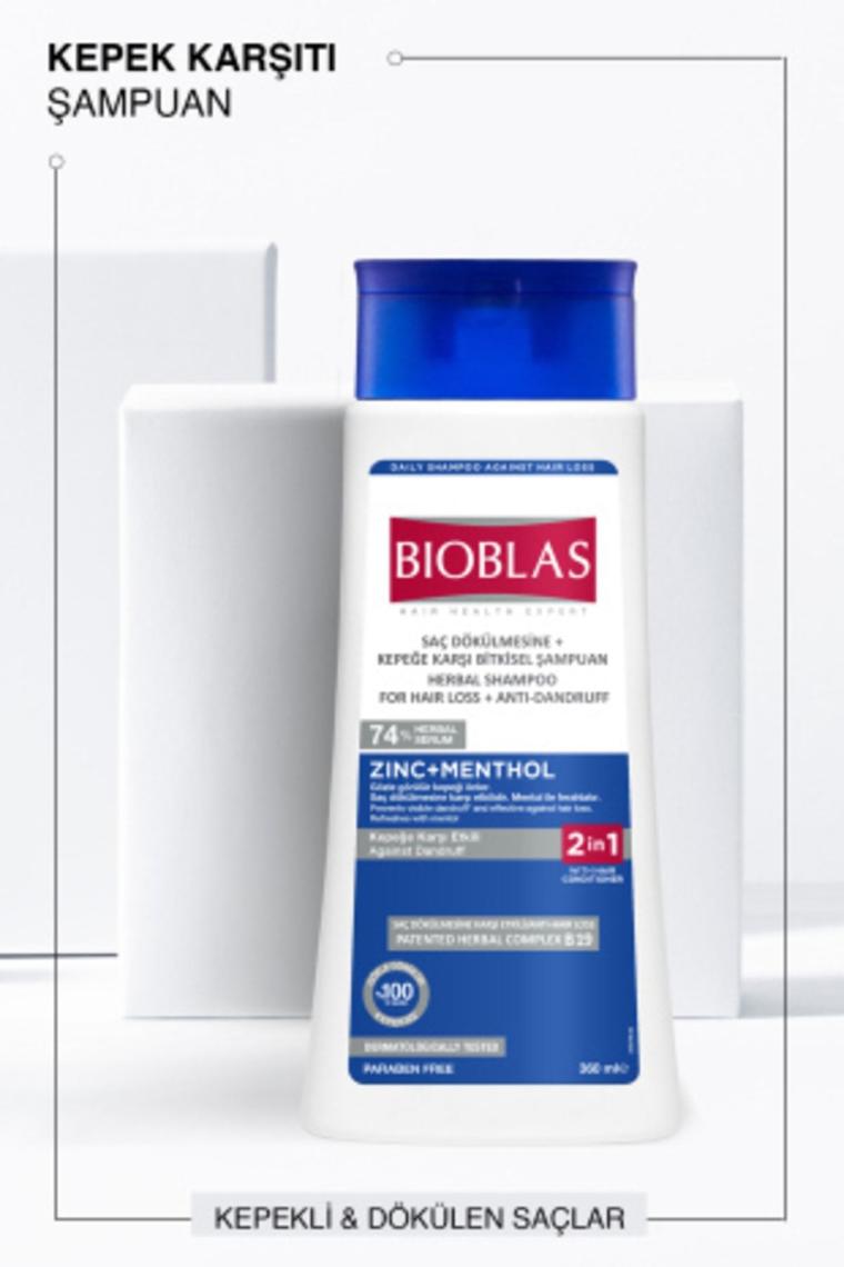 Bioblas Şampuan 360ML Zinc+Menthol 2in1 Kepeğe Karşı Kremli Şampuan