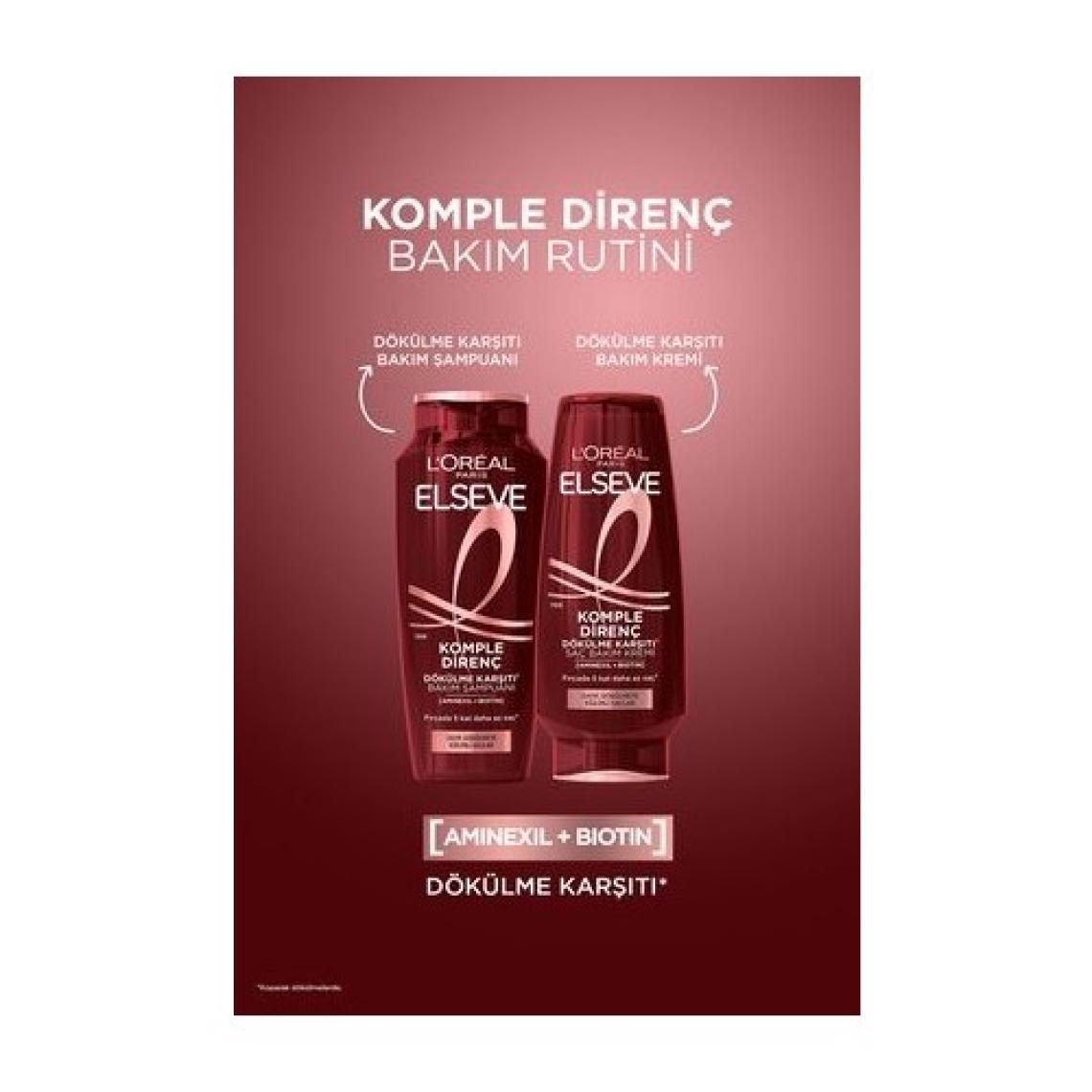 L'Oréal Paris Elseve Güçlendirici Şampuan - Koparak Dökülmeye Karşı Aminexil ve Biotin İçerir, 300 ml, Bitkisel Formül, Paraben İçermez