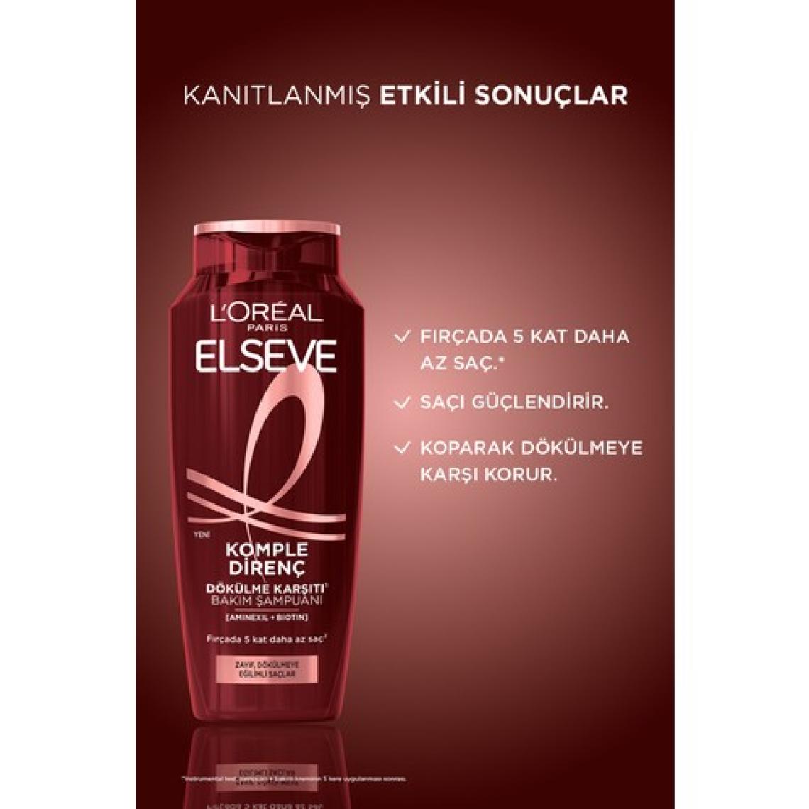 L'Oréal Paris Elseve Güçlendirici Şampuan - Koparak Dökülmeye Karşı Aminexil ve Biotin İçerir, 300 ml, Bitkisel Formül, Paraben İçermez