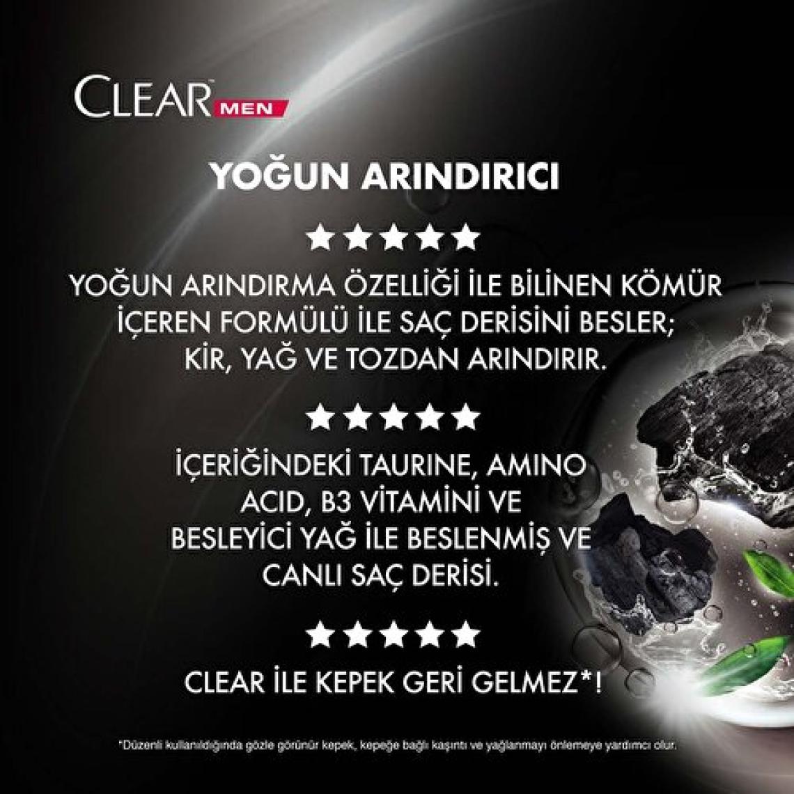 Clear Men Kömür İle Yoğun Arındırıcı Şampuan 350 ml