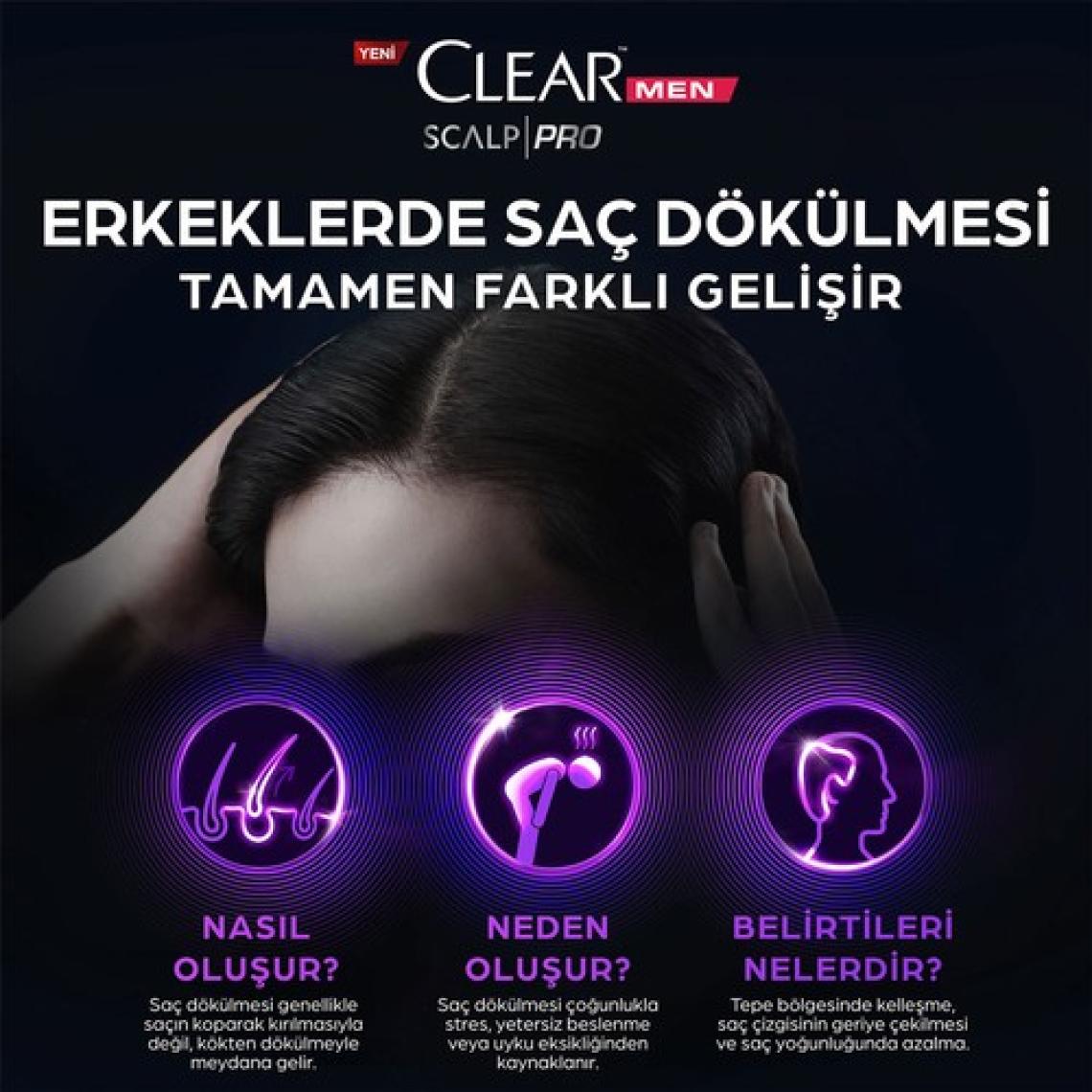 Clear Men Scalp Pro Güçlendirici Şampuan Saç Dökülmesine ve Kepeğe Karşı Etkili 300 ml