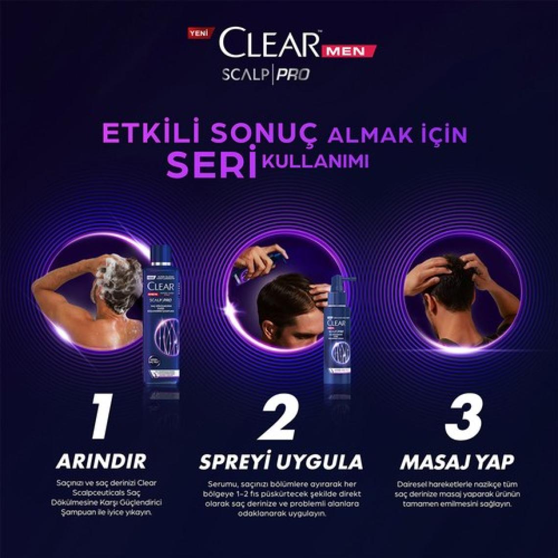 Clear Men Scalp Pro Güçlendirici Şampuan Saç Dökülmesine ve Kepeğe Karşı Etkili 300 ml