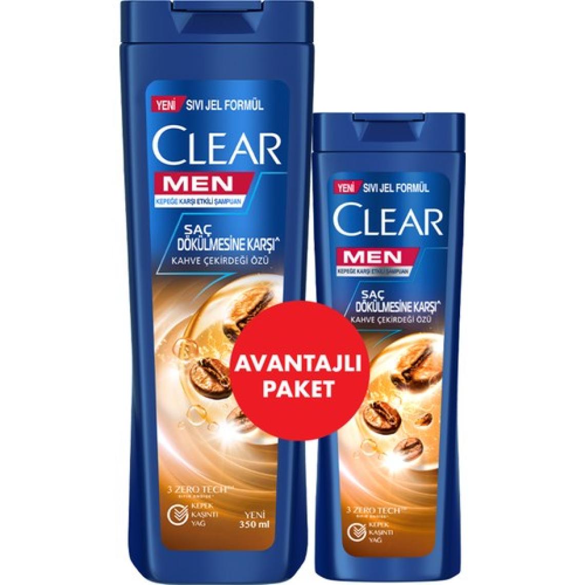 Clear Men Kepeğe Karşı Etkili Şampuan Kahve Çekirdeği Özü 350 ml + 180 ml