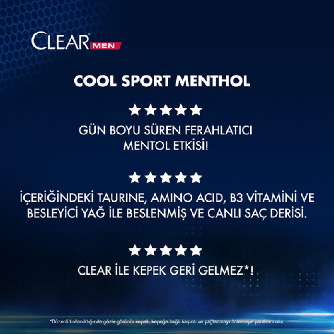 Clear Men Cool Sport Menthol Kepeğe Karşı Şampuan 325 ml