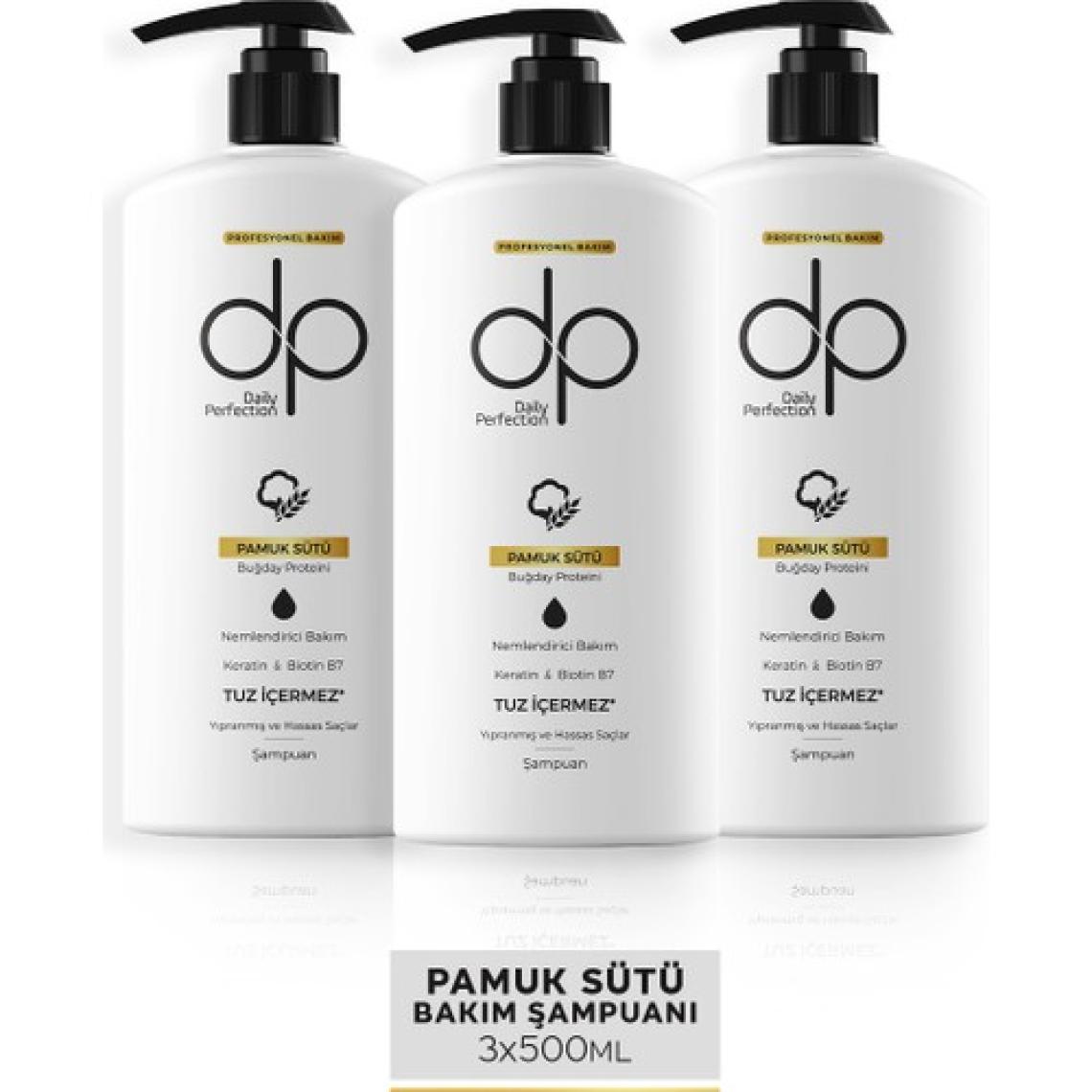dp Daily Perfection Şampuan Pamuk Sütü 500 ml X 3 Adet