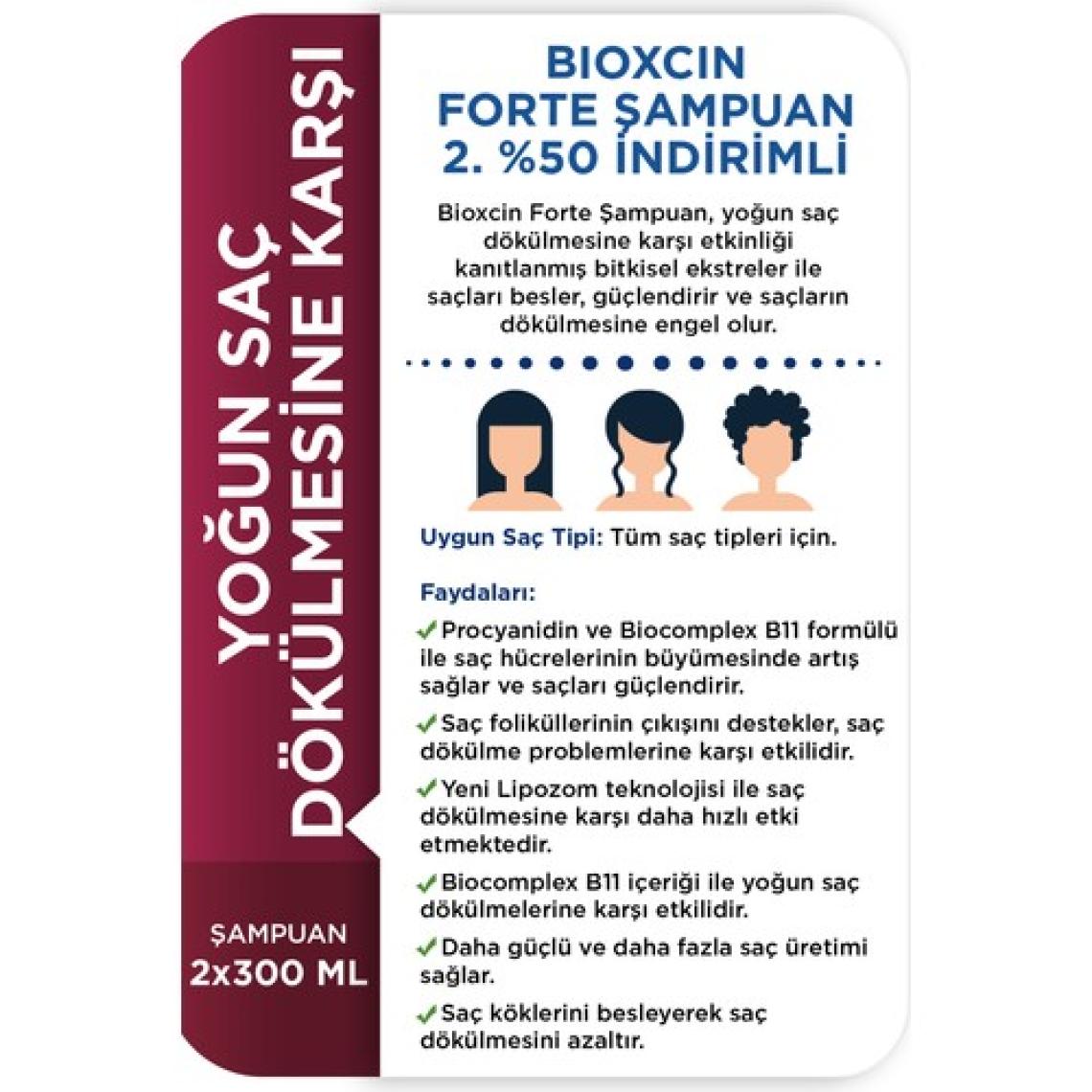 Bioxcin Forte Şampuan 300 ml 2.si %50 İndirimli
