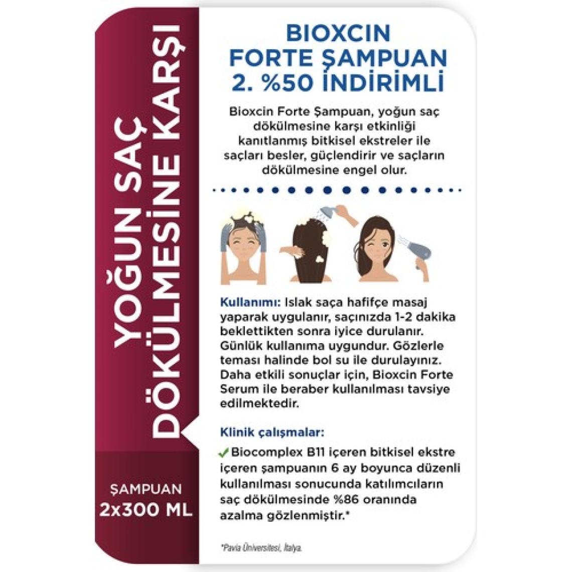Bioxcin Forte Şampuan 300 ml 2.si %50 İndirimli