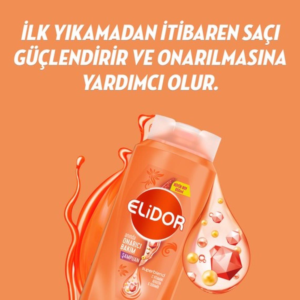 Elidor Onarıcı Bakım Şampuan 650 ml ve Onarıcı Bakım Kremi 200 ml