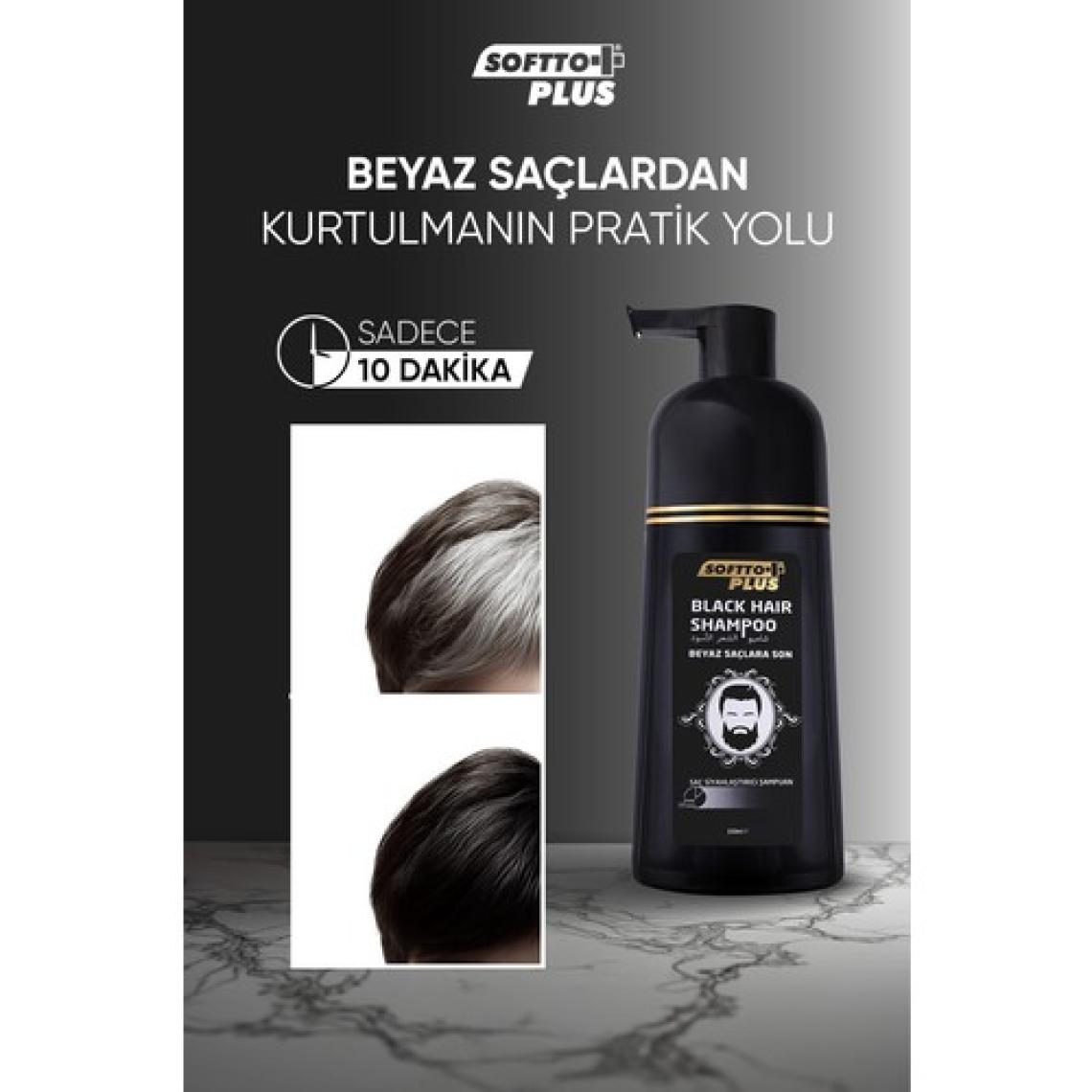 Softto Plus Saç Siyahlaştırıcı Doğal Görünüm Veren Black Hair Şampuan 350 Ml